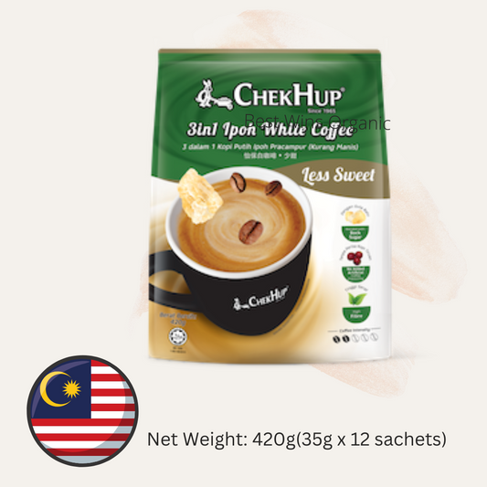 Chek Hup 3 in 1 Ipoh White Coffee - Less Sweet  3合1怡保白咖啡 - 少甜 420g(35g x 12 sachets)