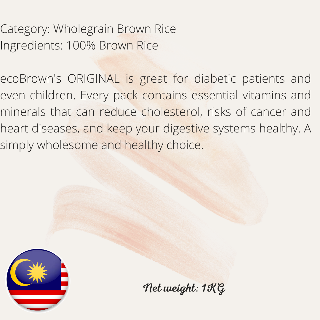 ecoBrown's ORIGINAL Wholegrain Brown Rice 1kg
