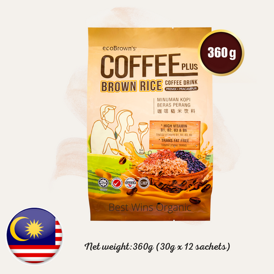 ecoBrown’s COFFEE PLUS Brown Rice Coffee 咖啡糙米饮料 360g (30g x 12 sachets)