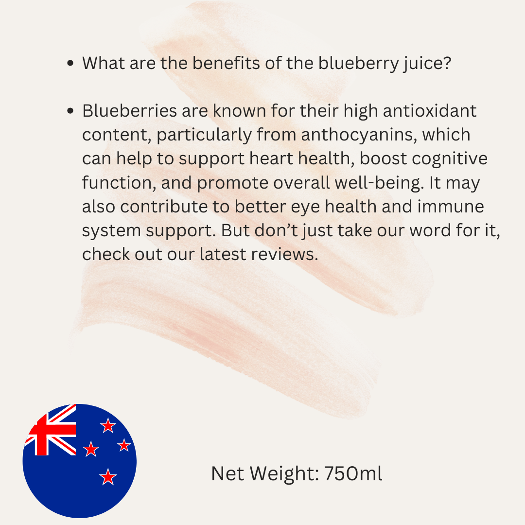 New Zealand Pure Blueberry Juice 纯蓝莓汁 750ml