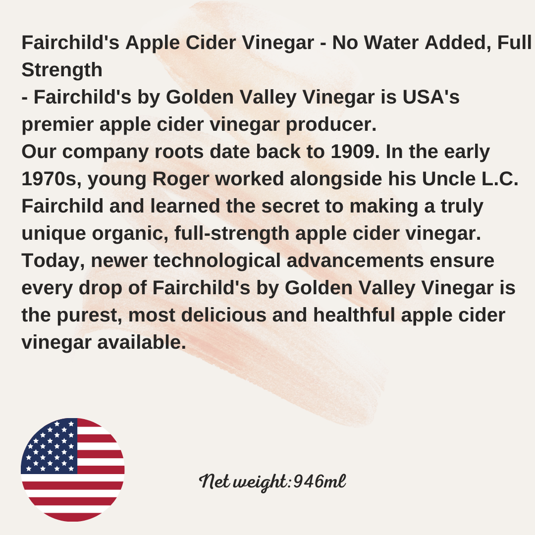 Fairchild's Organic Apple Cider Vinegar 有机苹果醋 946ml