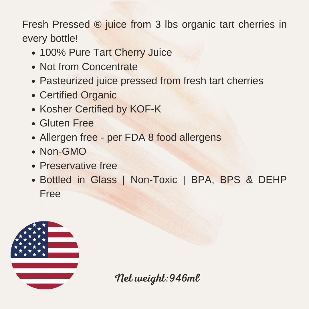Lakewood Organic Pure Tart Cherry Juice 有机纯酸樱桃汁 946ml