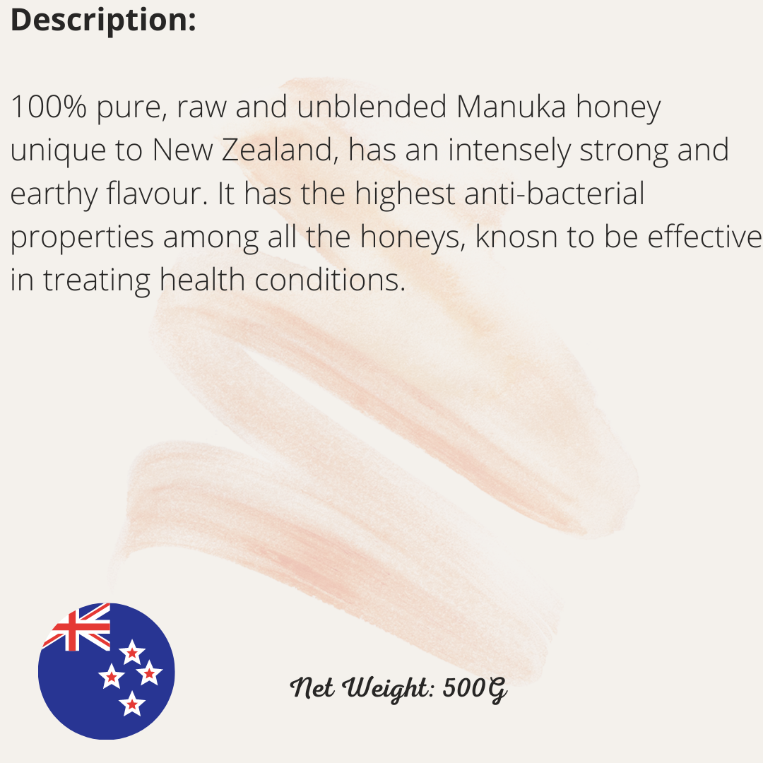 New Zealand Raw Unblended Manuka Honey 500g
