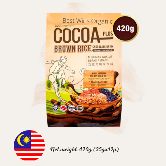 ecoBrown’s COCOA PLUS Brown Rice Chocolate Drink 巧克力糙米饮料 420g (35g x 12 sachets)
