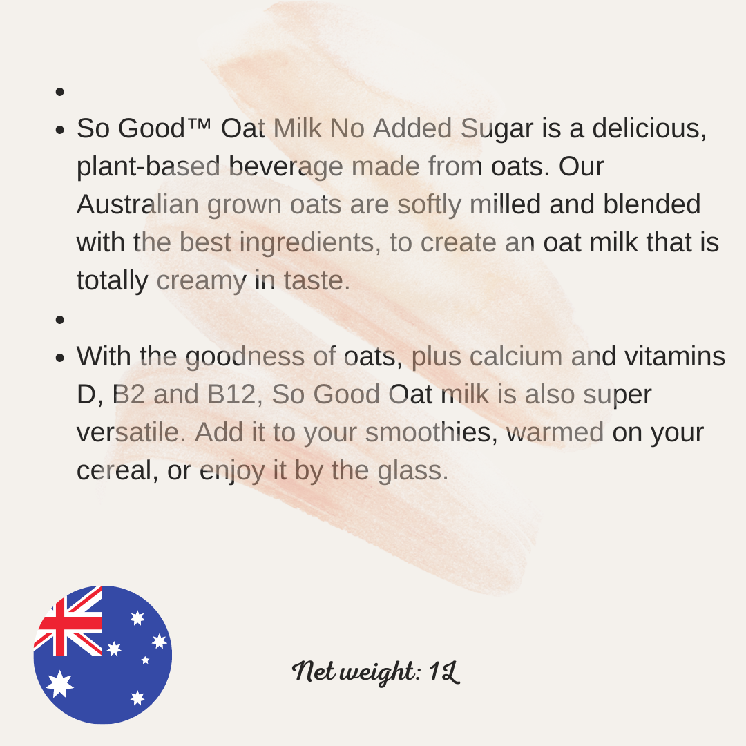 SoGood Oat Unsweetened (Unsweetened) 1 liter